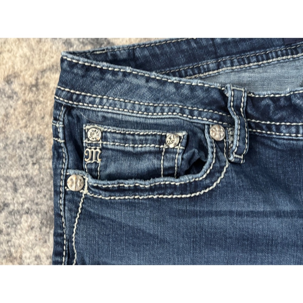Miss Me Dark Indigo Boot Cut Jeans with Fading - Picture 3 of 13